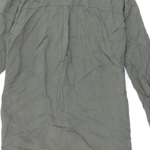 Uniqlo Womens Green Polyester Shirt Dress Size XS Collared Button