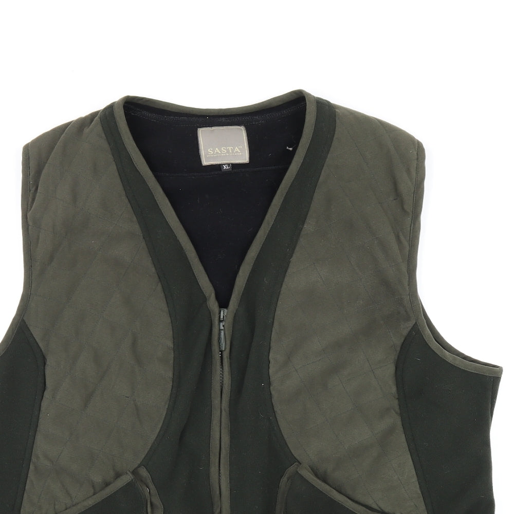 SASTA Womens Green Gilet Jacket Size XL Zip