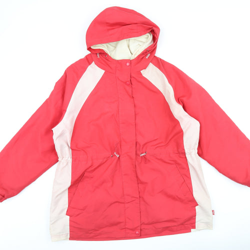 BM Womens Red Overcoat Coat Size L Zip