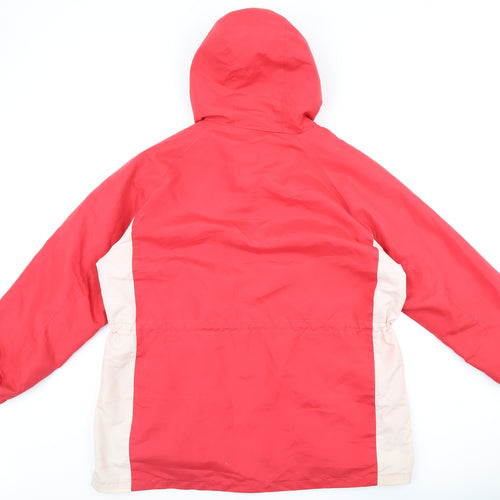 BM Womens Red Overcoat Coat Size L Zip