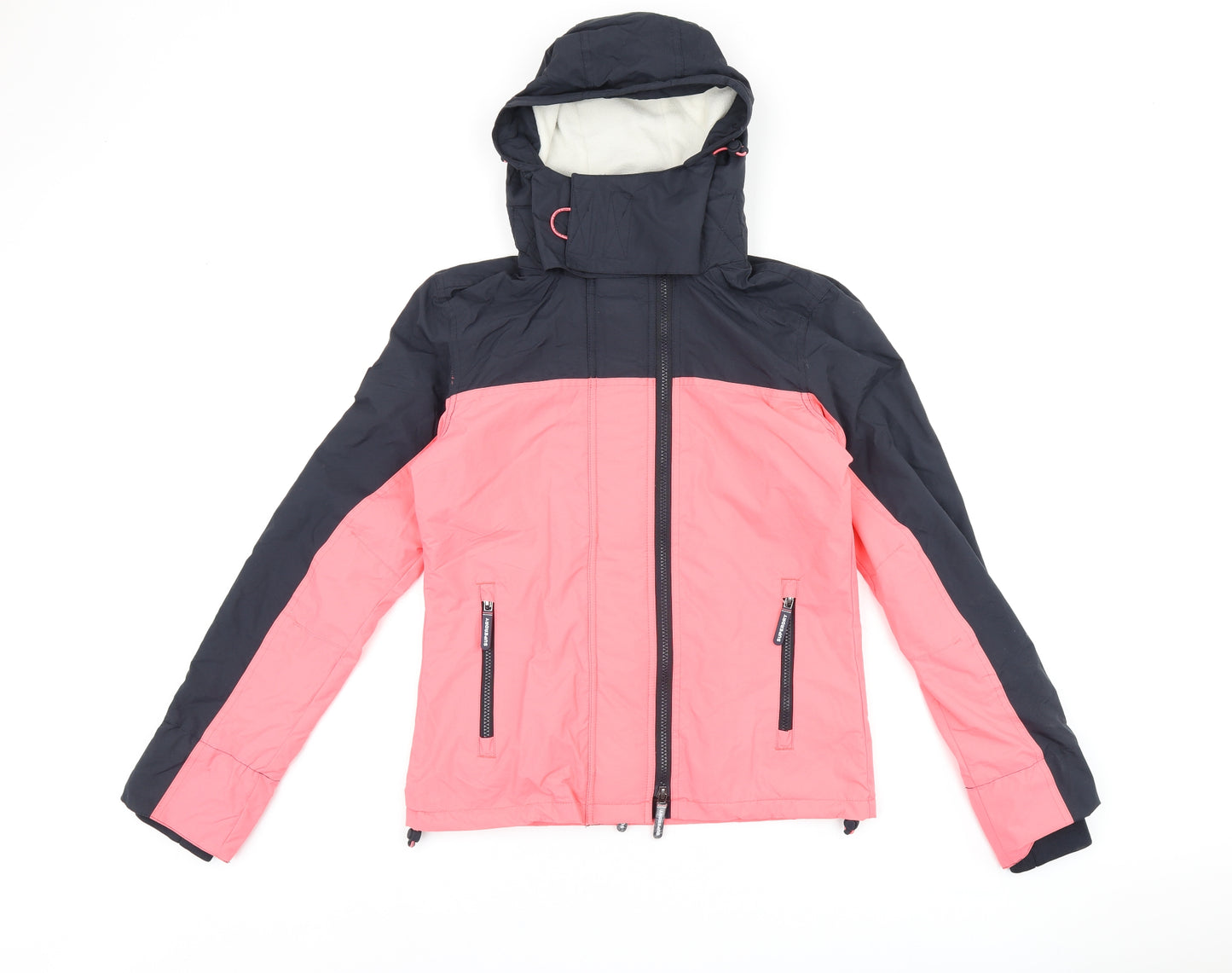 Superdry Womens Pink Rain Coat Coat Size 10 Zip