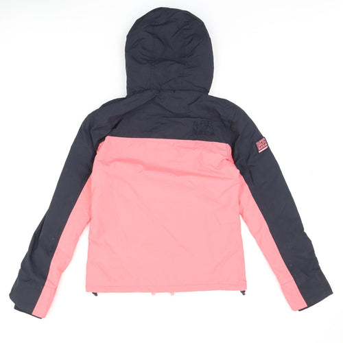 Superdry Womens Pink Rain Coat Coat Size 10 Zip