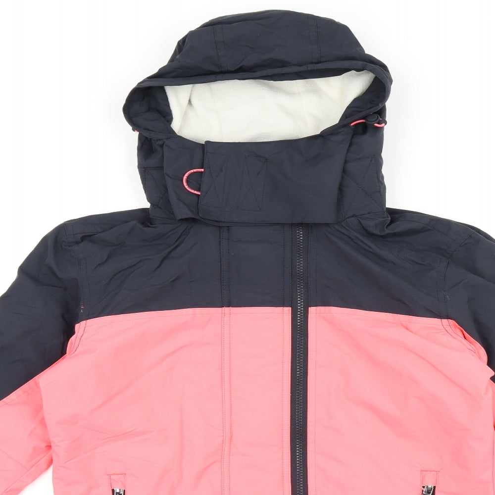 Superdry Womens Pink Rain Coat Coat Size 10 Zip