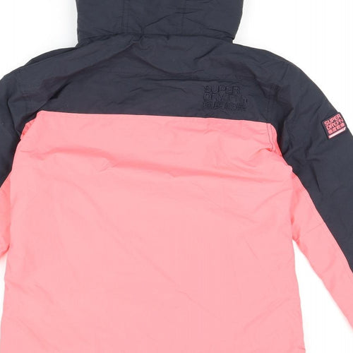 Superdry Womens Pink Rain Coat Coat Size 10 Zip