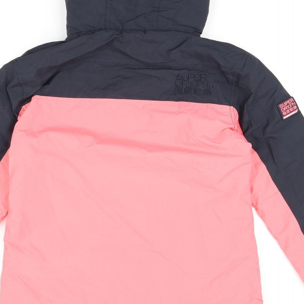 Superdry Womens Pink Rain Coat Coat Size 10 Zip
