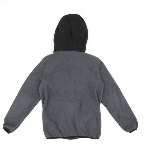 JACK & JONES Boys Grey Polyester Full Zip Hoodie Size 10-11 Years Zip