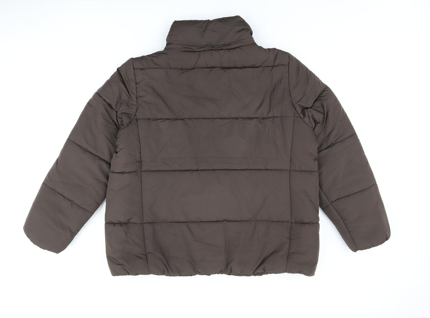 Marks and Spencer Womens Brown Puffer Jacket Coat Size 18 Zip