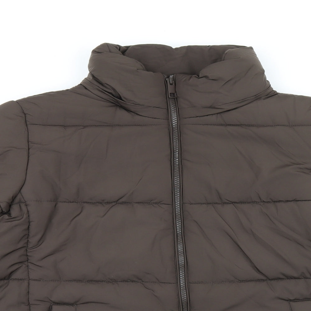 Marks and Spencer Womens Brown Puffer Jacket Coat Size 18 Zip