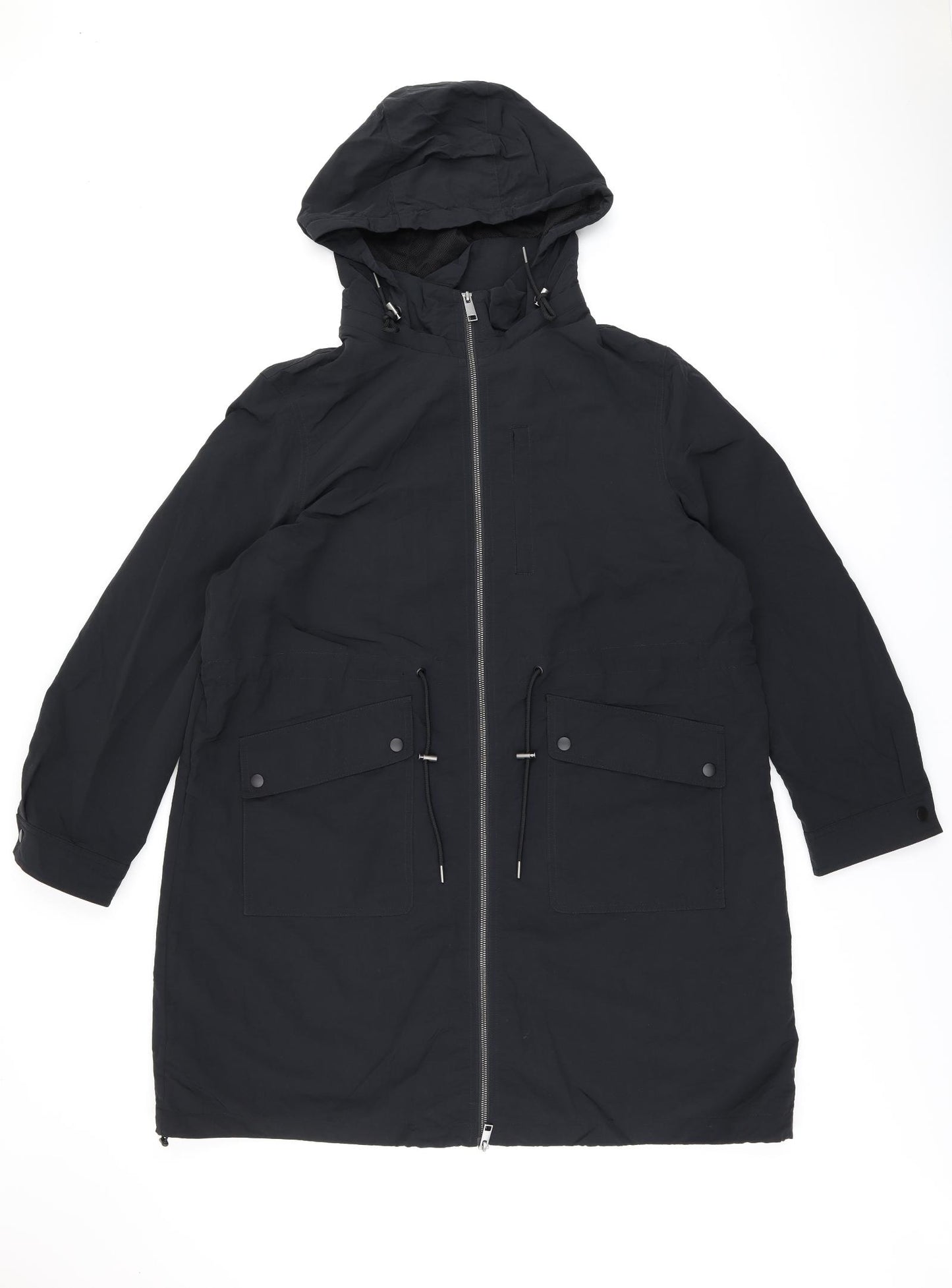 Marks and Spencer Womens Black Rain Coat Coat Size 20 Zip