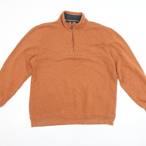 Arrow Mens Orange Cotton Pullover Sweatshirt Size L