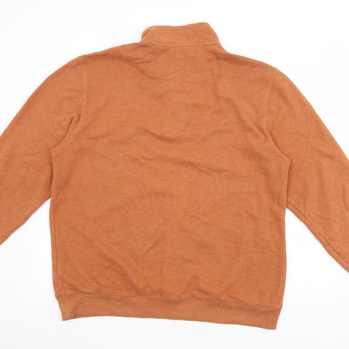 Arrow Mens Orange Cotton Pullover Sweatshirt Size L