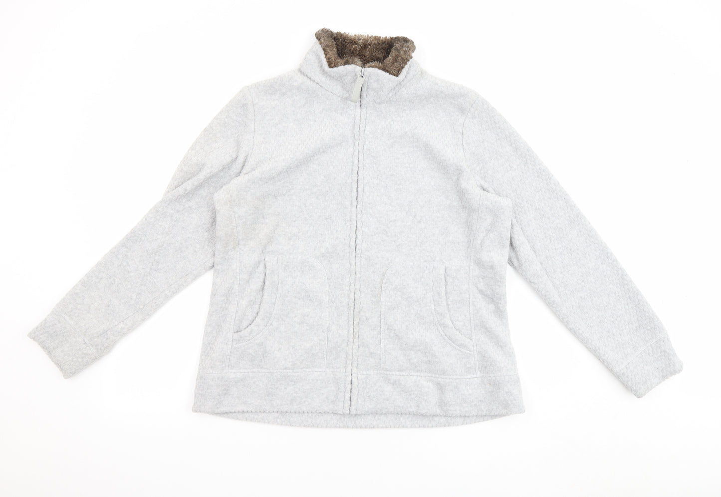 Marks and Spencer Womens Grey Jacket Size 18 Zip - Pockets