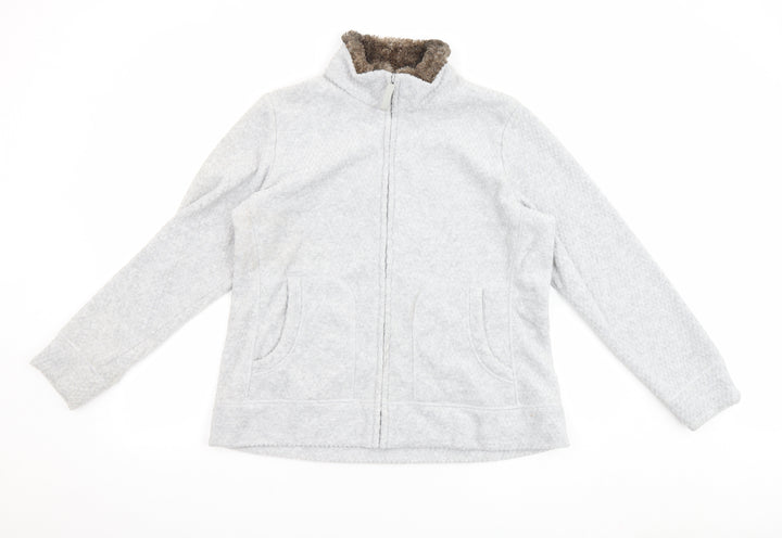 Marks and Spencer Womens Grey Jacket Size 18 Zip - Pockets