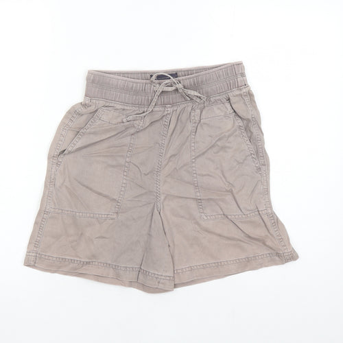 Marks and Spencer Womens Brown Lyocell Skimmer Shorts Size 6 L6 in Regular Drawstring - Elasticated Waist Pockets