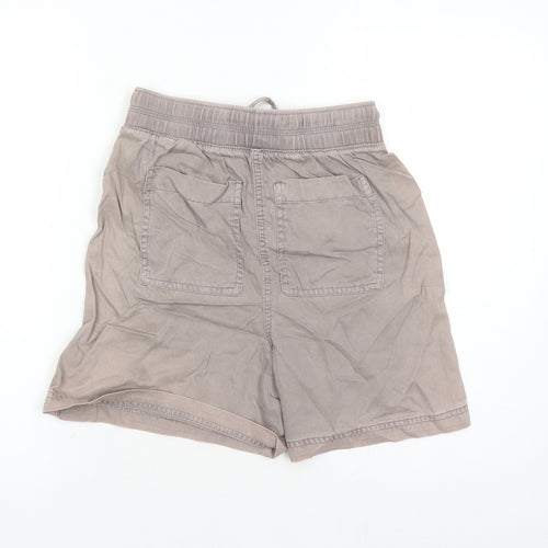 Marks and Spencer Womens Brown Lyocell Skimmer Shorts Size 6 L6 in Regular Drawstring - Elasticated Waist Pockets