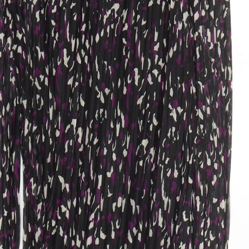 Marks and Spencer Womens Black Geometric Polyester A-Line Size 10 Round Neck Pullover