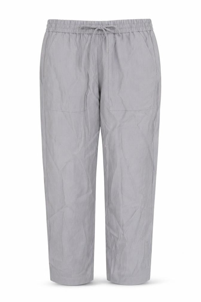 Marks and Spencer Womens Grey Lyocell Capri Trousers Size 8 L24 in Regular Drawstring - Elasticated Waist Pockets