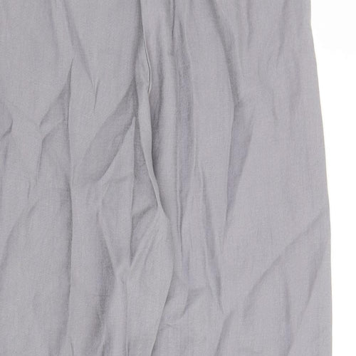 Marks and Spencer Womens Grey Lyocell Capri Trousers Size 8 L24 in Regular Drawstring - Elasticated Waist Pockets