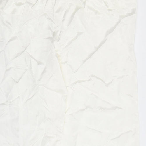 Marks and Spencer Womens White Viscose Dress Pants Trousers Size 24 L27 in Regular Zip - Pockets