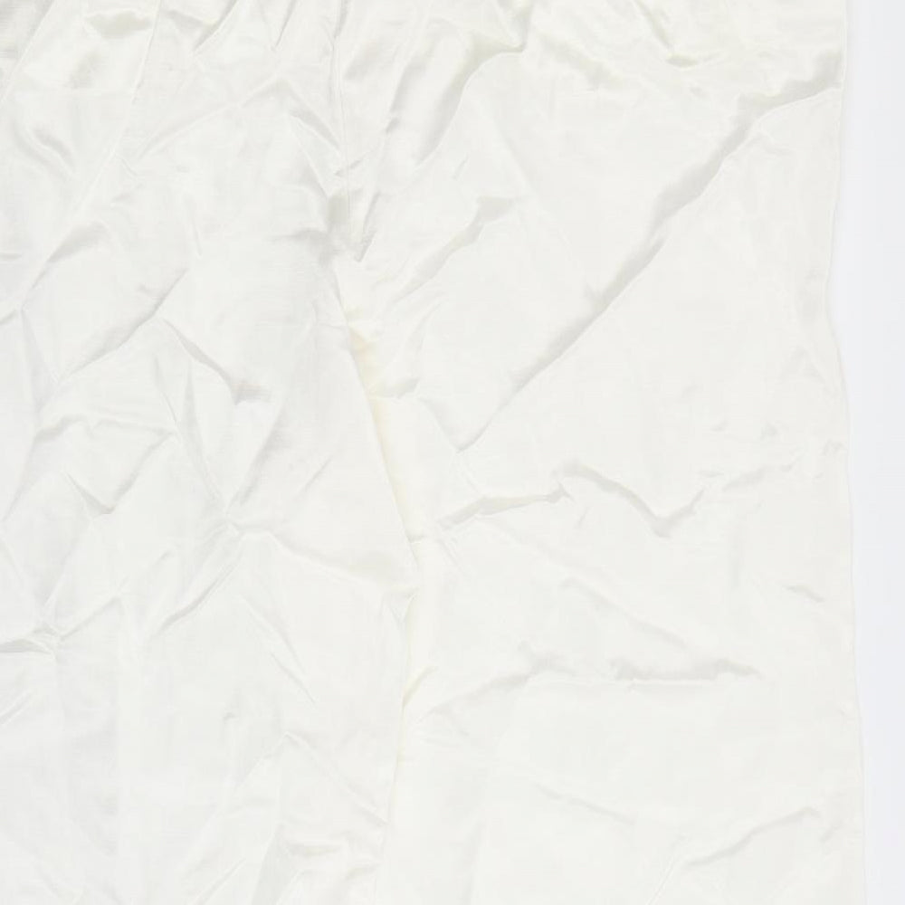 Marks and Spencer Womens White Viscose Dress Pants Trousers Size 24 L27 in Regular Zip - Pockets