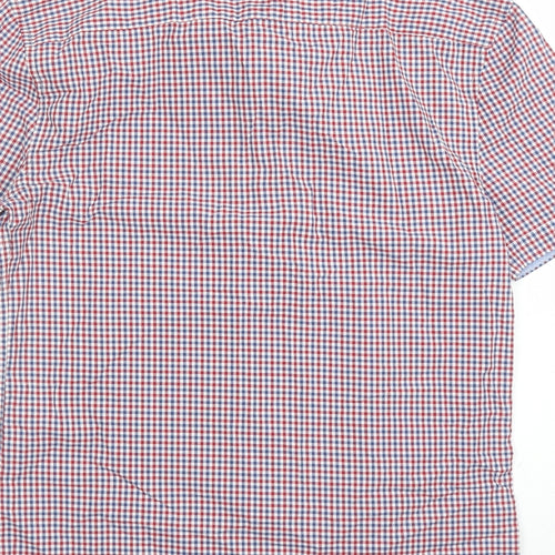 Marks and Spencer Mens Red Check Cotton Button-Up Size S Collared Button