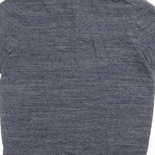 Marks and Spencer Mens Blue Cotton Polo Size S Collared Button