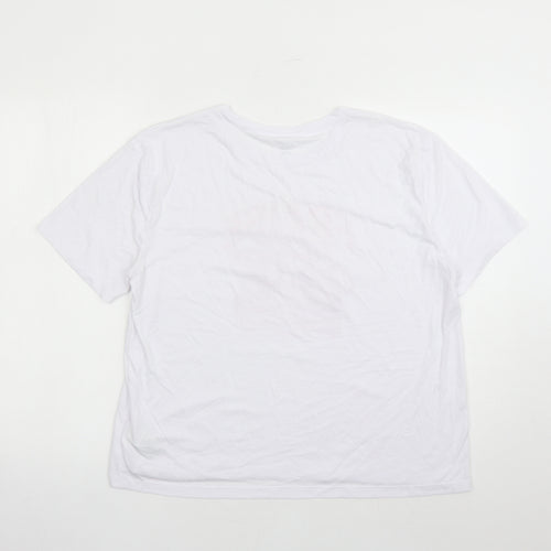 Marks and Spencer Womens White Polyester Basic T-Shirt Size 14 Crew Neck - Fraise Strawberry Graphic