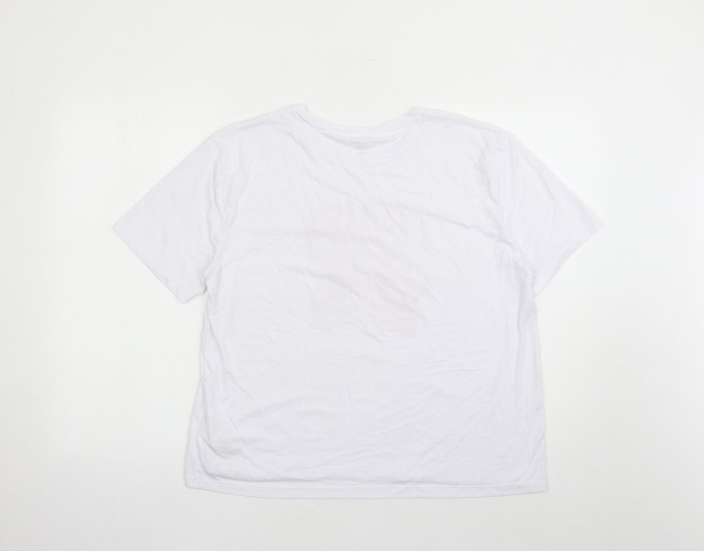 Marks and Spencer Womens White Polyester Basic T-Shirt Size 14 Crew Neck - Fraise Strawberry Graphic