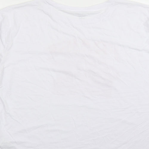 Marks and Spencer Womens White Polyester Basic T-Shirt Size 14 Crew Neck - Fraise Strawberry Graphic