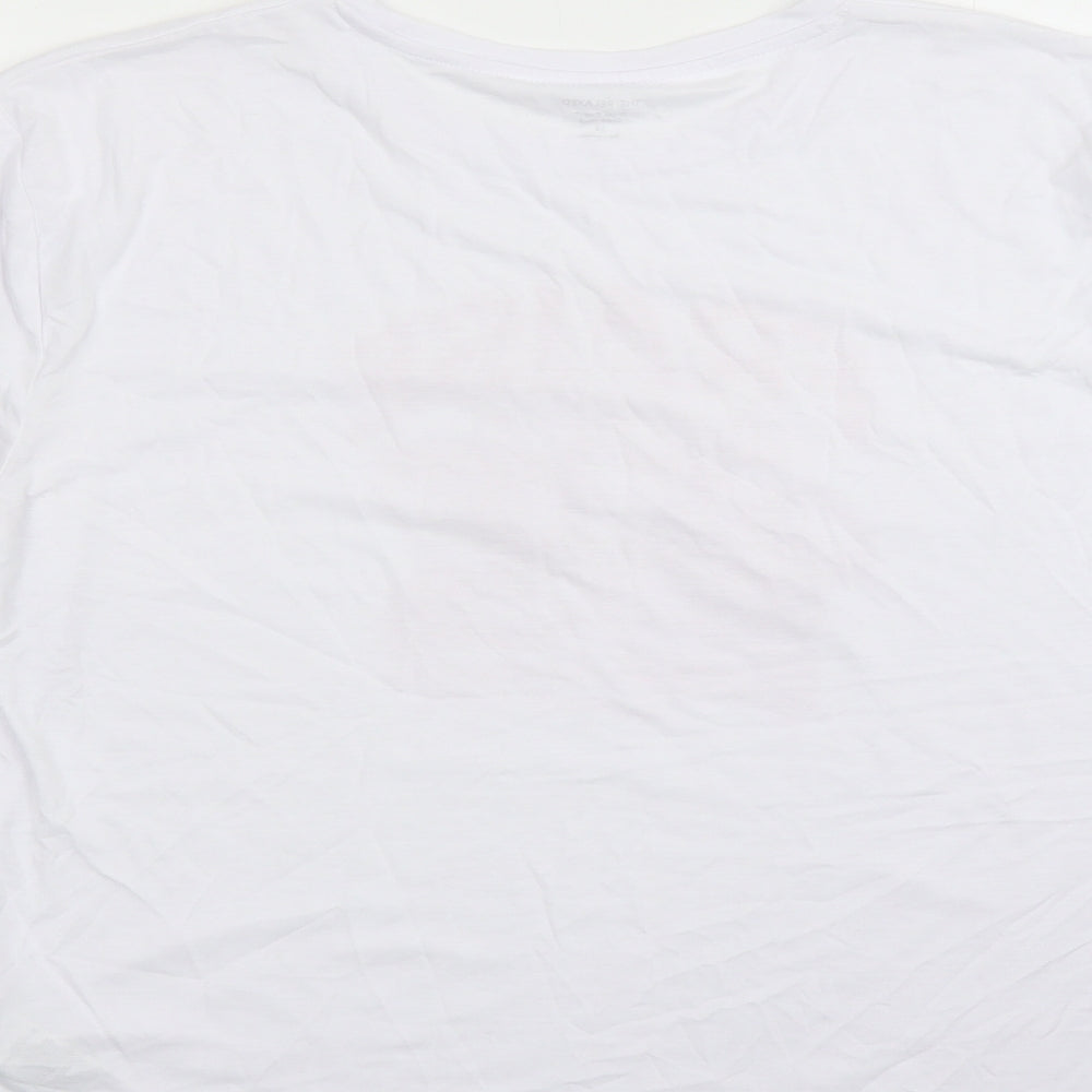 Marks and Spencer Womens White Polyester Basic T-Shirt Size 14 Crew Neck - Fraise Strawberry Graphic