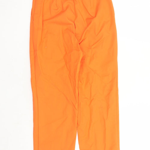 Marks and Spencer Womens Orange Cotton Capri Trousers Size 6 L22 in Slim Zip - Elasticated Waist Pockets