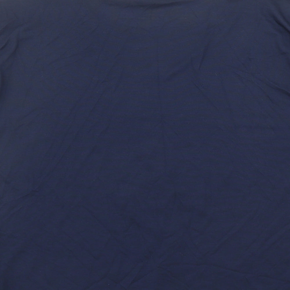 Marks and Spencer Womens Blue Polyester Basic T-Shirt Size 12 Crew Neck - Tres Chic