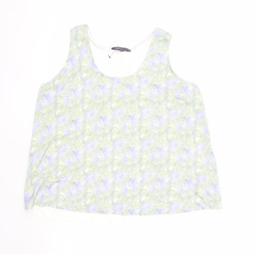Marks and Spencer Womens Multicoloured Geometric Polyester Basic Tank Size 16 Round Neck