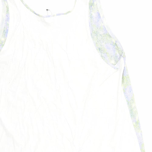 Marks and Spencer Womens Multicoloured Geometric Polyester Basic Tank Size 16 Round Neck