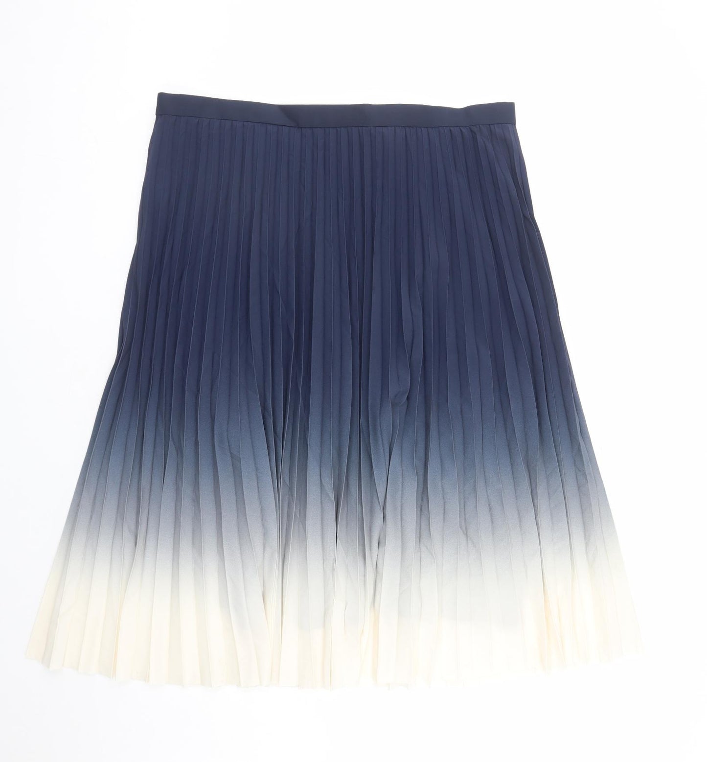 Marks and Spencer Womens Multicoloured Polyester Pleated Skirt Size 20 Zip - Ombre Effect Lined