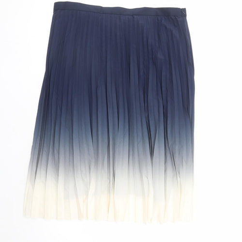 Marks and Spencer Womens Multicoloured Polyester Pleated Skirt Size 20 Zip - Ombre Effect Lined
