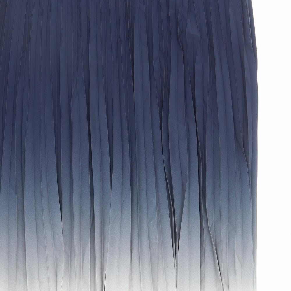 Marks and Spencer Womens Multicoloured Polyester Pleated Skirt Size 20 Zip - Ombre Effect Lined
