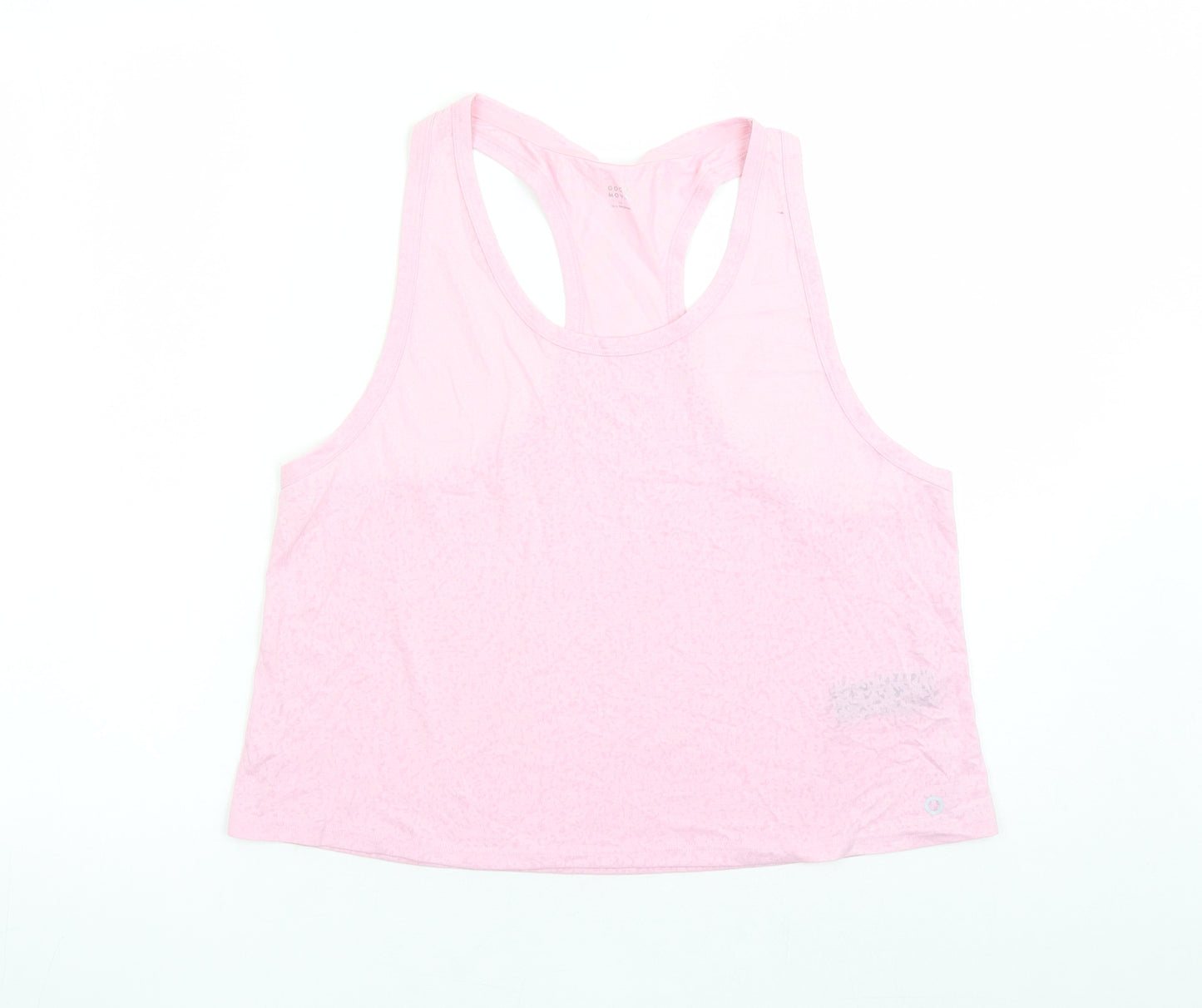 GOODMOVE Womens Pink Geometric Polyester Camisole Tank Size 14 Round Neck Pullover