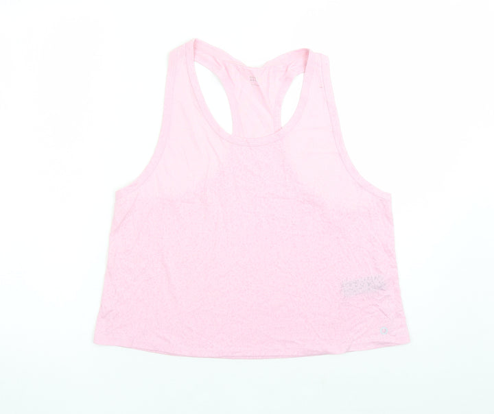 GOODMOVE Womens Pink Geometric Polyester Camisole Tank Size 14 Round Neck Pullover