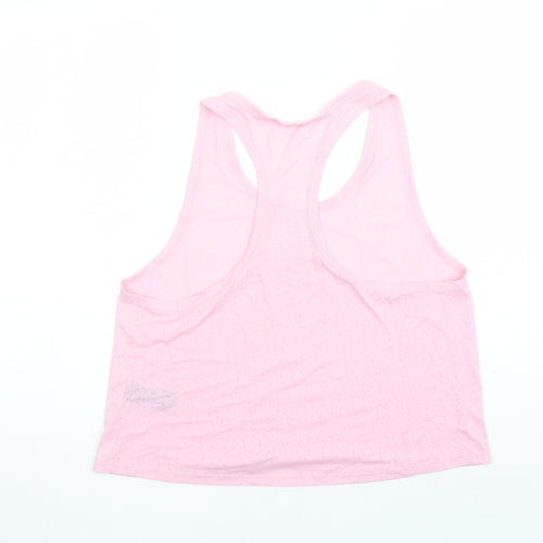 GOODMOVE Womens Pink Geometric Polyester Camisole Tank Size 14 Round Neck Pullover