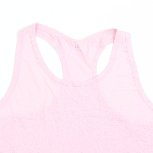 GOODMOVE Womens Pink Geometric Polyester Camisole Tank Size 14 Round Neck Pullover