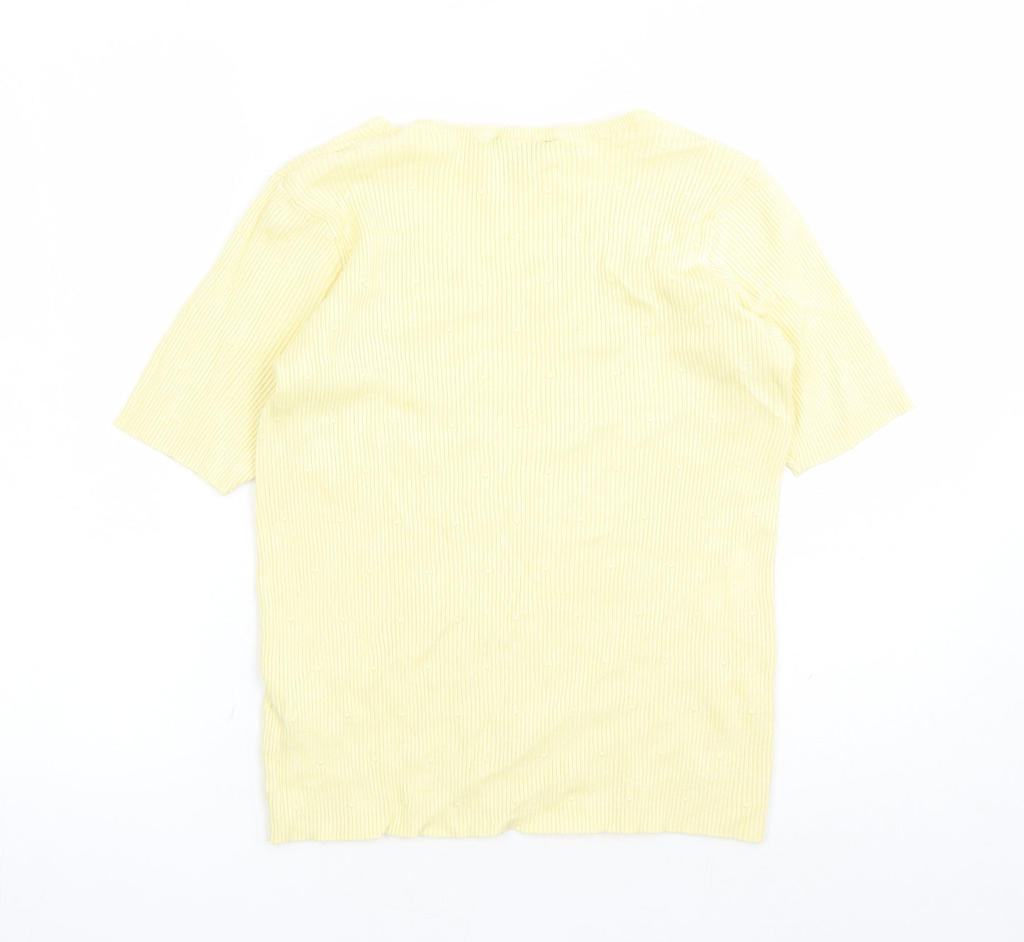 Dorothy Perkins Womens Yellow Round Neck Viscose Pullover Jumper Size 16