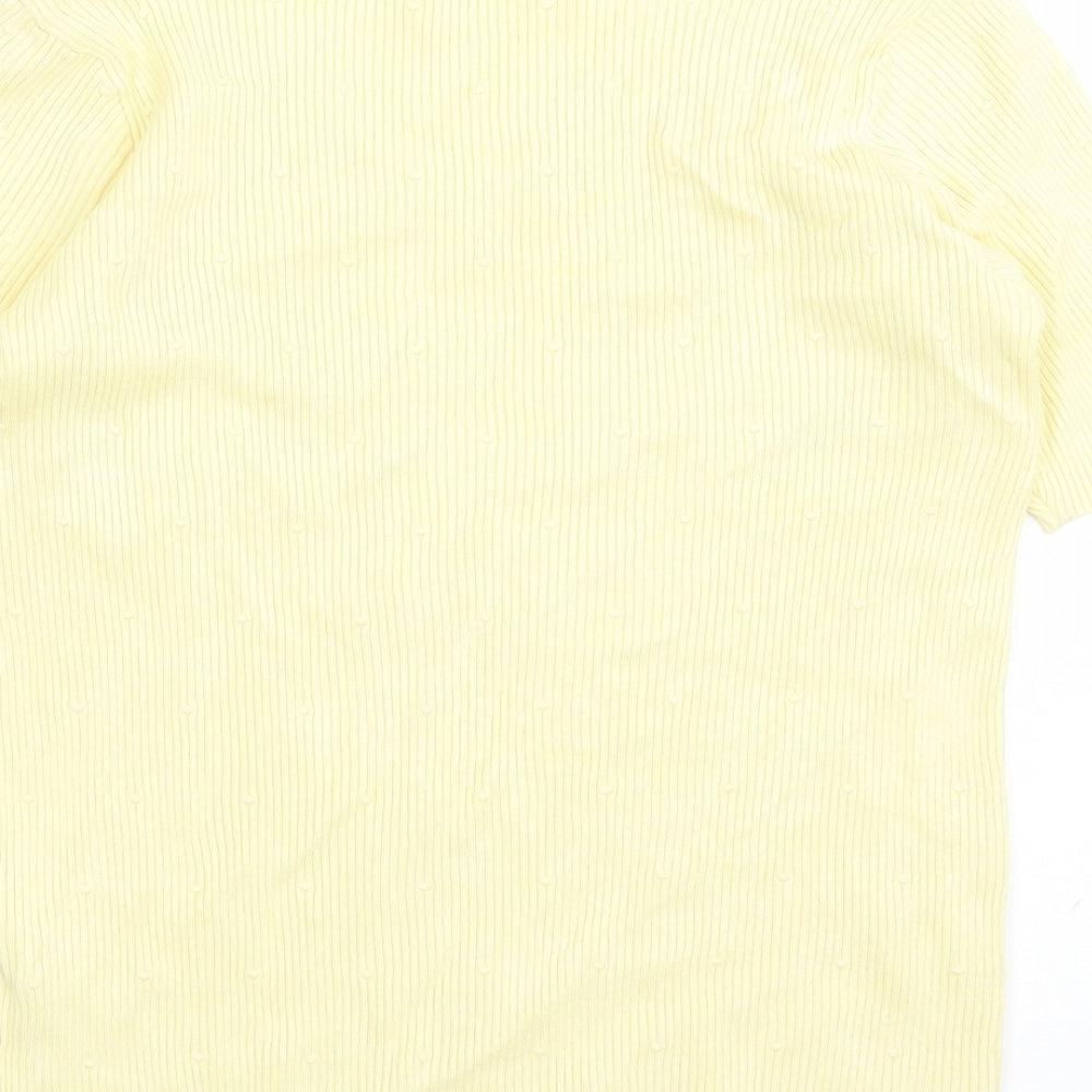 Dorothy Perkins Womens Yellow Round Neck Viscose Pullover Jumper Size 16