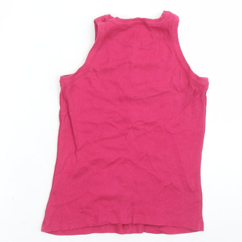 Dressberry Womens Pink 100% Cotton Basic Tank Size M Round Neck