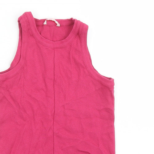 Dressberry Womens Pink 100% Cotton Basic Tank Size M Round Neck