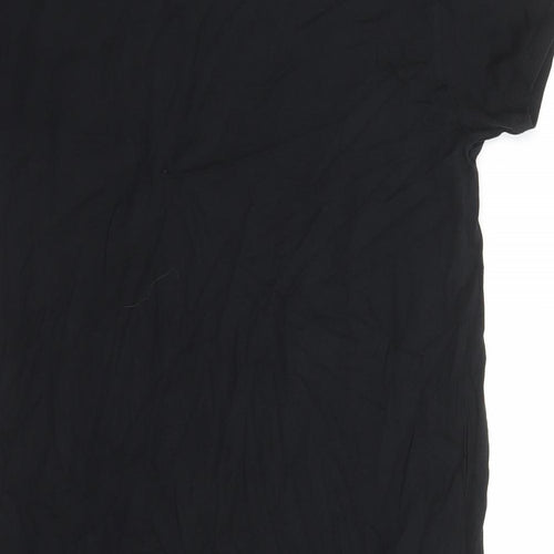 Marks and Spencer Womens Black 100% Cotton T-Shirt Dress Size 12 Round Neck Pullover