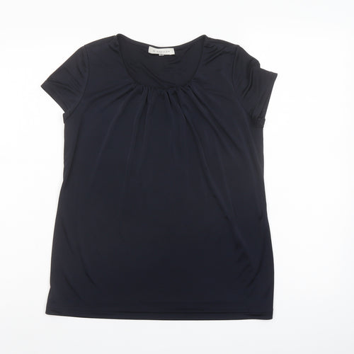 M- Premier Womens Blue Polyester Basic T-Shirt Size 10 Round Neck