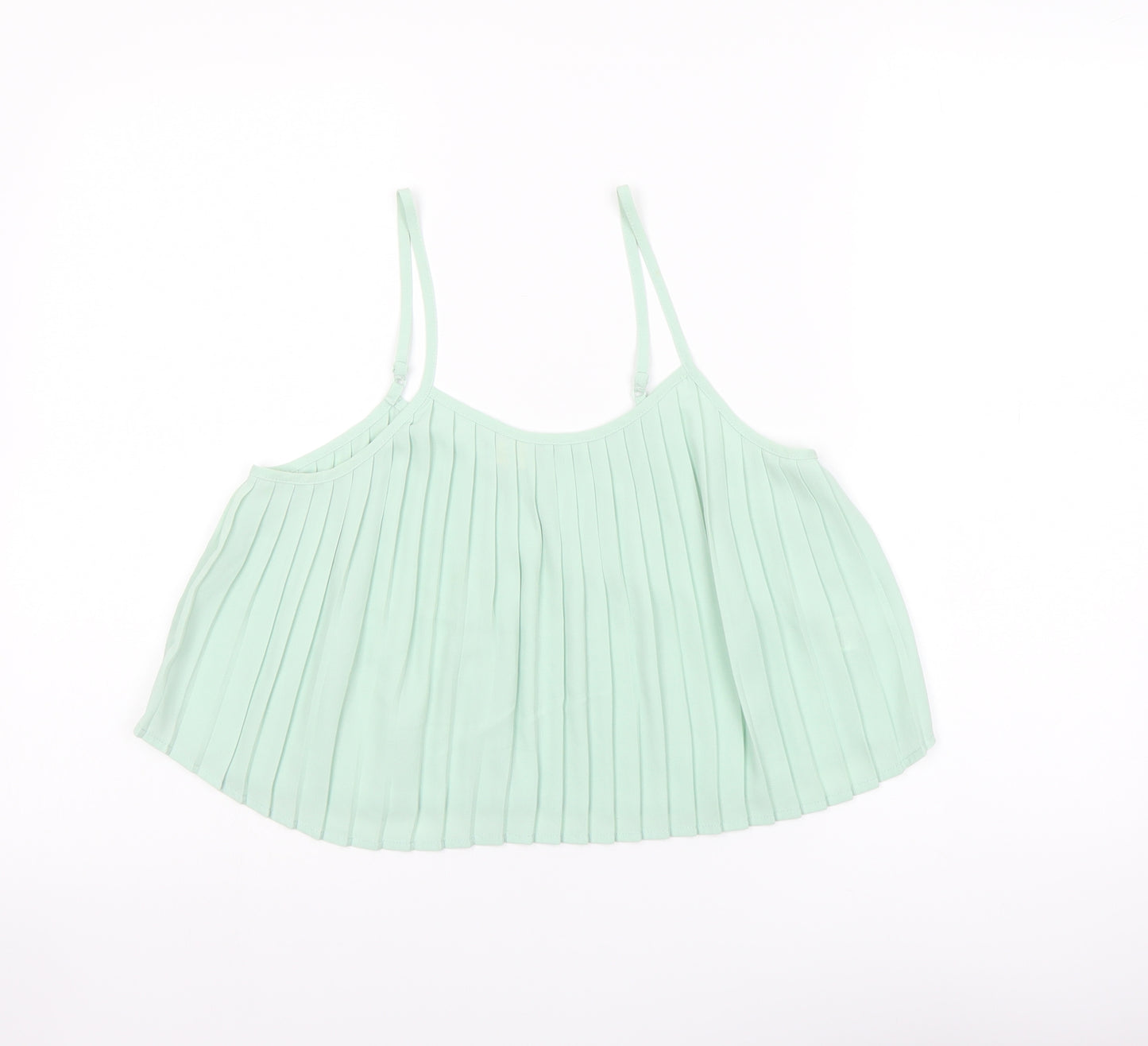 La Hearts Womens Green Polyester Cropped Tank Size XS Round Neck