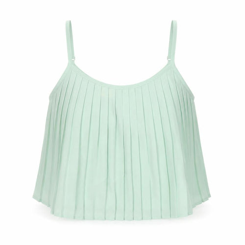 La Hearts Womens Green Polyester Cropped Tank Size XS Round Neck