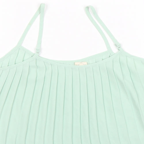 La Hearts Womens Green Polyester Cropped Tank Size XS Round Neck